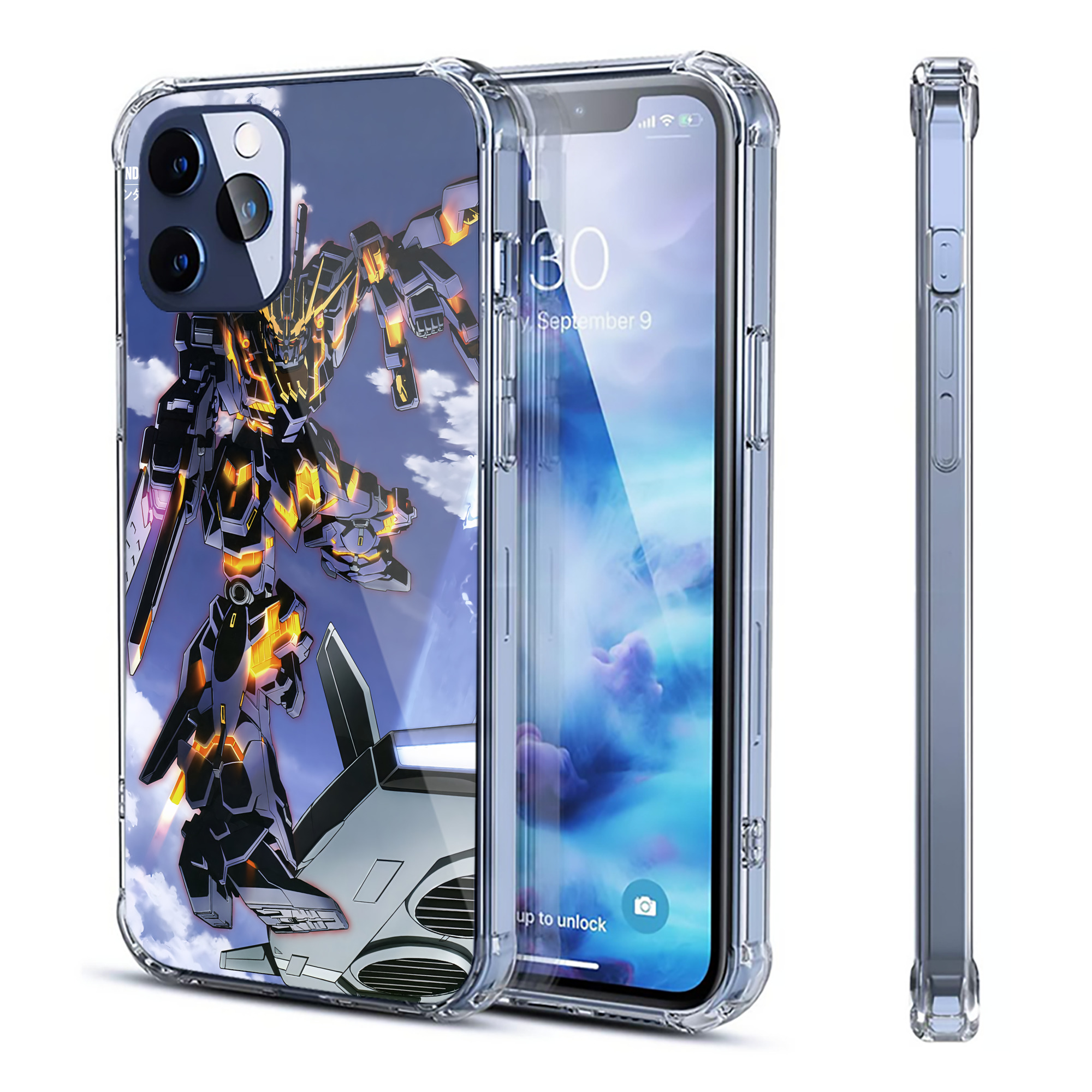 （画像用） 機動戦士ガンダム Mobile Suit Gundam 【iPhone 12シリーズ対応】透明スマホケース（クリアソフトケース）